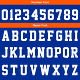 Custom Basketball Jersey Uniform Suit Printed Your Logo Name Number Royal-Orange-White