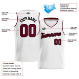 Custom Stitched Basketball Jersey for Men, Women  And Kids White-Burgundy