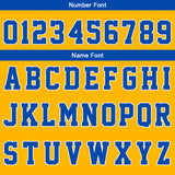 Custom Basketball Jersey Uniform Suit Printed Your Logo Name Number Blue-Yellow