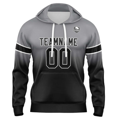 Custom Gradient Sweatshirt Hoodie For Man Woman Girl Boy Print Your Logo Name Number Grey&Black enthsush