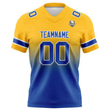 Custom Yellow&Blue Gradient Football Jersey Personalized Football Shirts for Men Women  Printed Team Name Number Logo