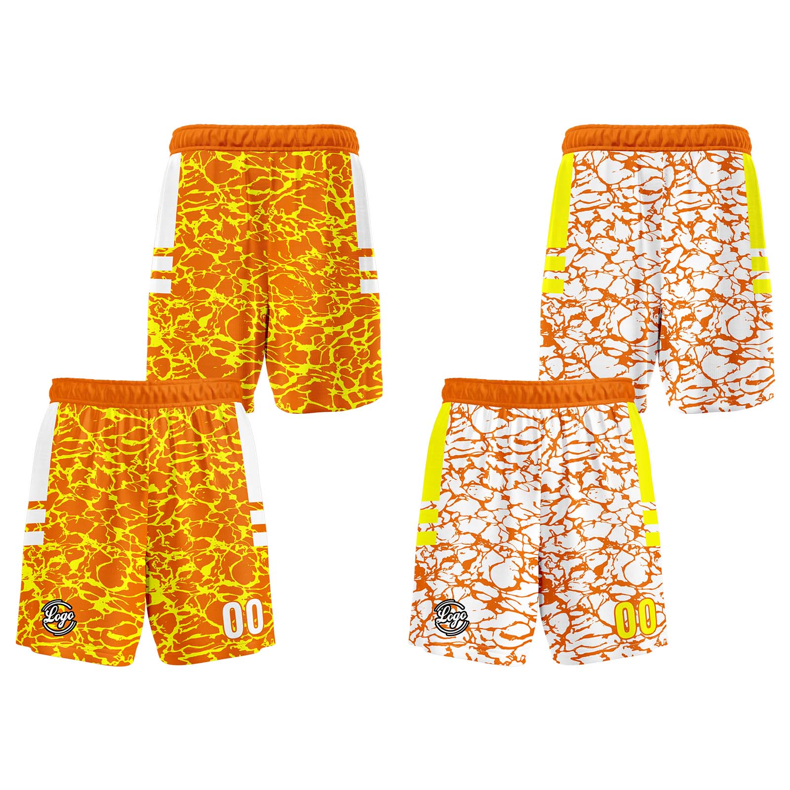 Custom Orange Reversible Basketball Suit for Adults and Kids Personalized Jersey enthsush