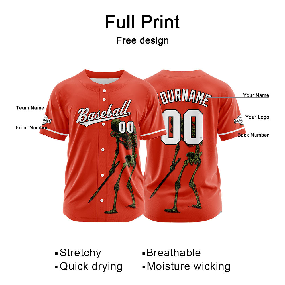 Custom Baseball Jersey Personalized Baseball Shirt for Men Women Kids Youth Teams Stitched and Print Orange enthsush