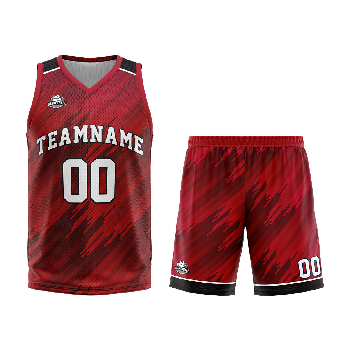 Custom Red Basketball Jersey Uniform Suit Printed Your Logo Name Number enthsush