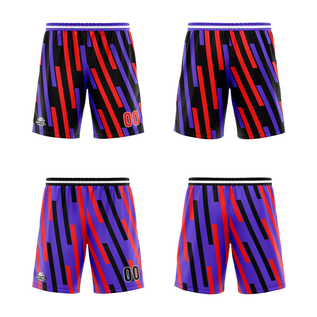 Custom Red Purple Reversible Basketball Suit for Adults and Kids Personalized Jersey enthsush