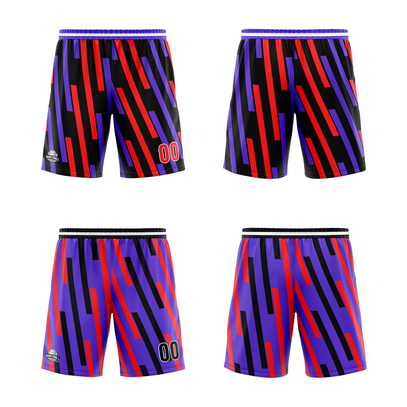 Custom Red Purple Reversible Basketball Suit for Adults and Kids Personalized Jersey enthsush