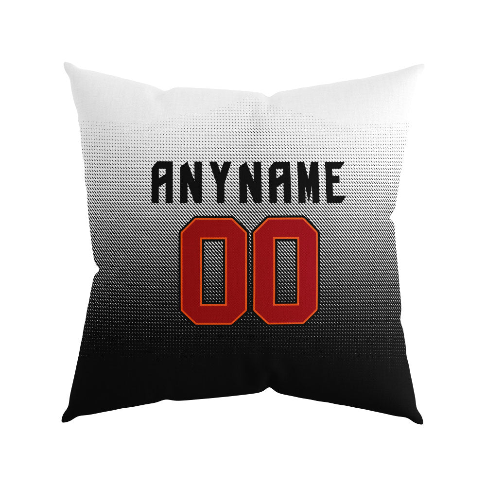 Custom Football Throw Pillow for Men Women Boy Gift Printed Your Personalized Name Number Orange&Red&White&Black enthsush