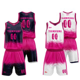 Custom Basketball Jersey Uniform Suit Printed Your Logo Name Number Navy-Hot Pink