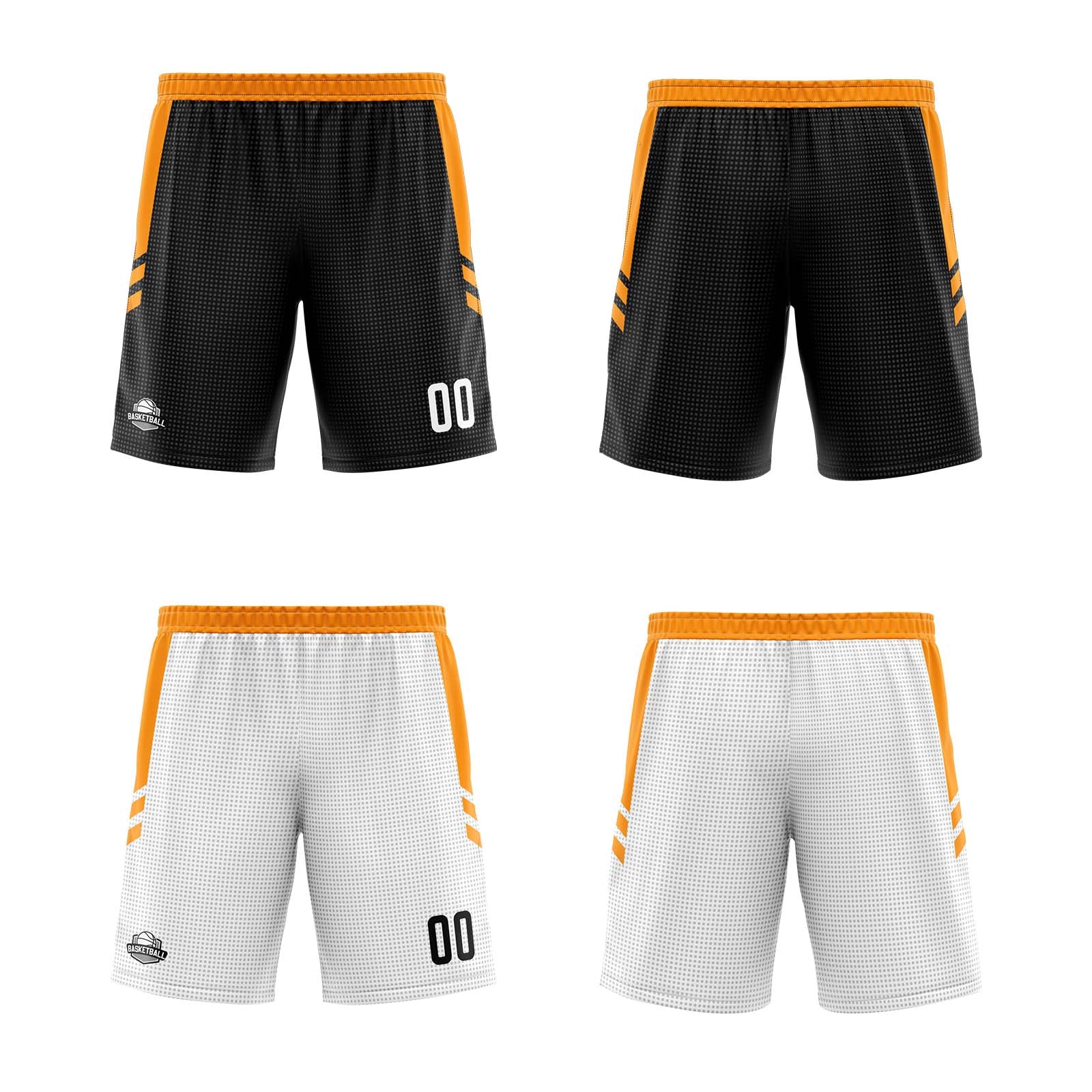 Custom Black Orange Reversible Basketball Suit for Adults and Kids Personalized Jersey enthsush