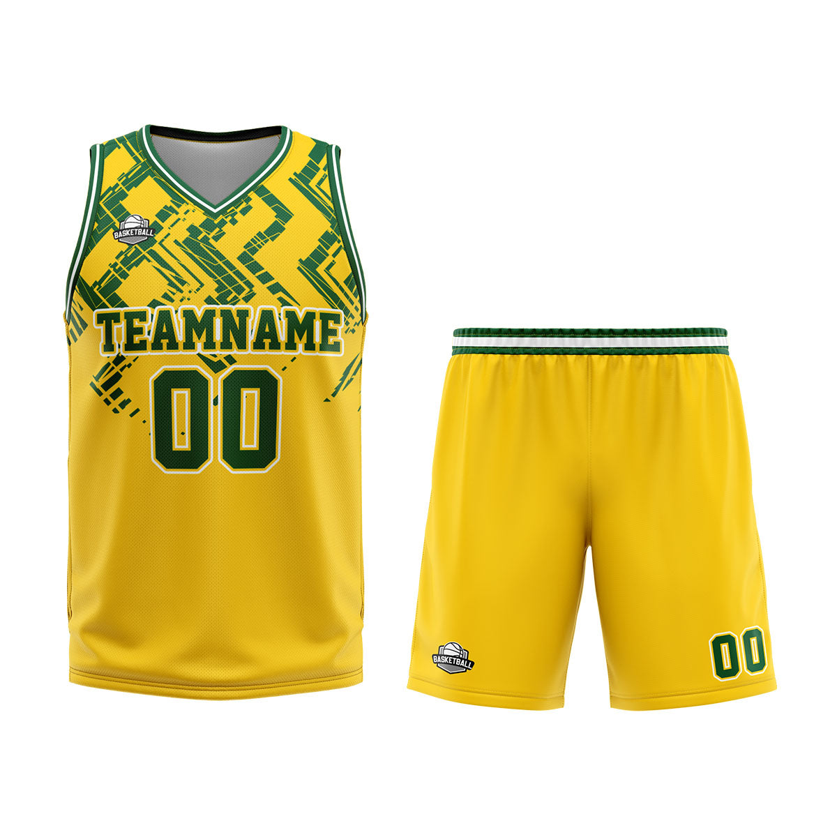 Custom Yellow Green Basketball Jersey Uniform Suit Printed Your Logo Name Number enthsush