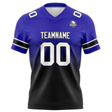 Custom Royal&Black Gradient Football Jersey Personalized Football Shirts for Men Women  Printed Team Name Number Logo