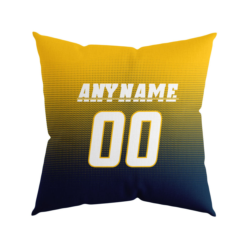Custom Football Throw Pillow for Men Women Boy Gift Printed Your Personalized Name Number Yellow&Powder Blue&White enthsush