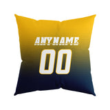 Custom Football Throw Pillow for Men Women Boy Gift Printed Your Personalized Name Number Yellow&Powder Blue&White
