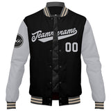 Custom Varsity Jacket Letterman jacket for Men, Women and Youth Grey Black Cream