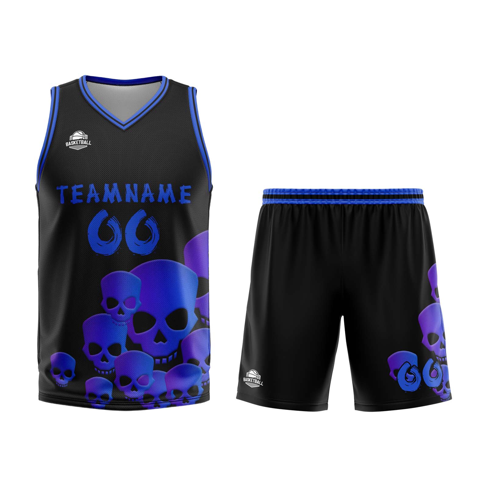 Custom Fluid Blue Basketball Jersey Uniform Suit Printed Your Logo Name Number enthsush