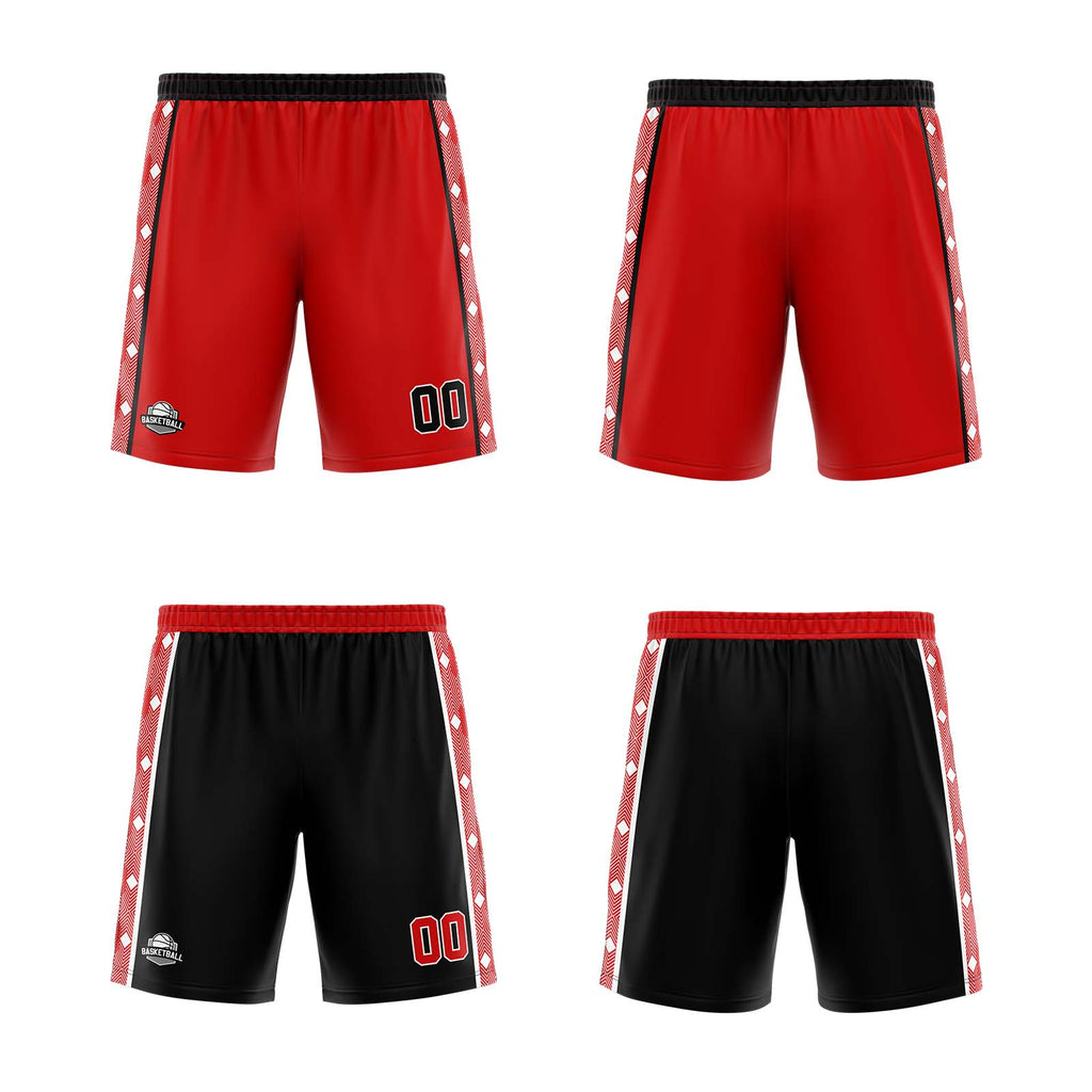 Custom Red Black Reversible Basketball Suit for Adults and Kids Personalized Jersey enthsush
