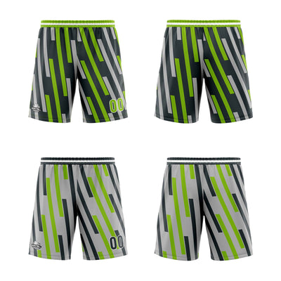 Custom Green Grey Reversible Basketball Suit for Adults and Kids Personalized Jersey enthsush