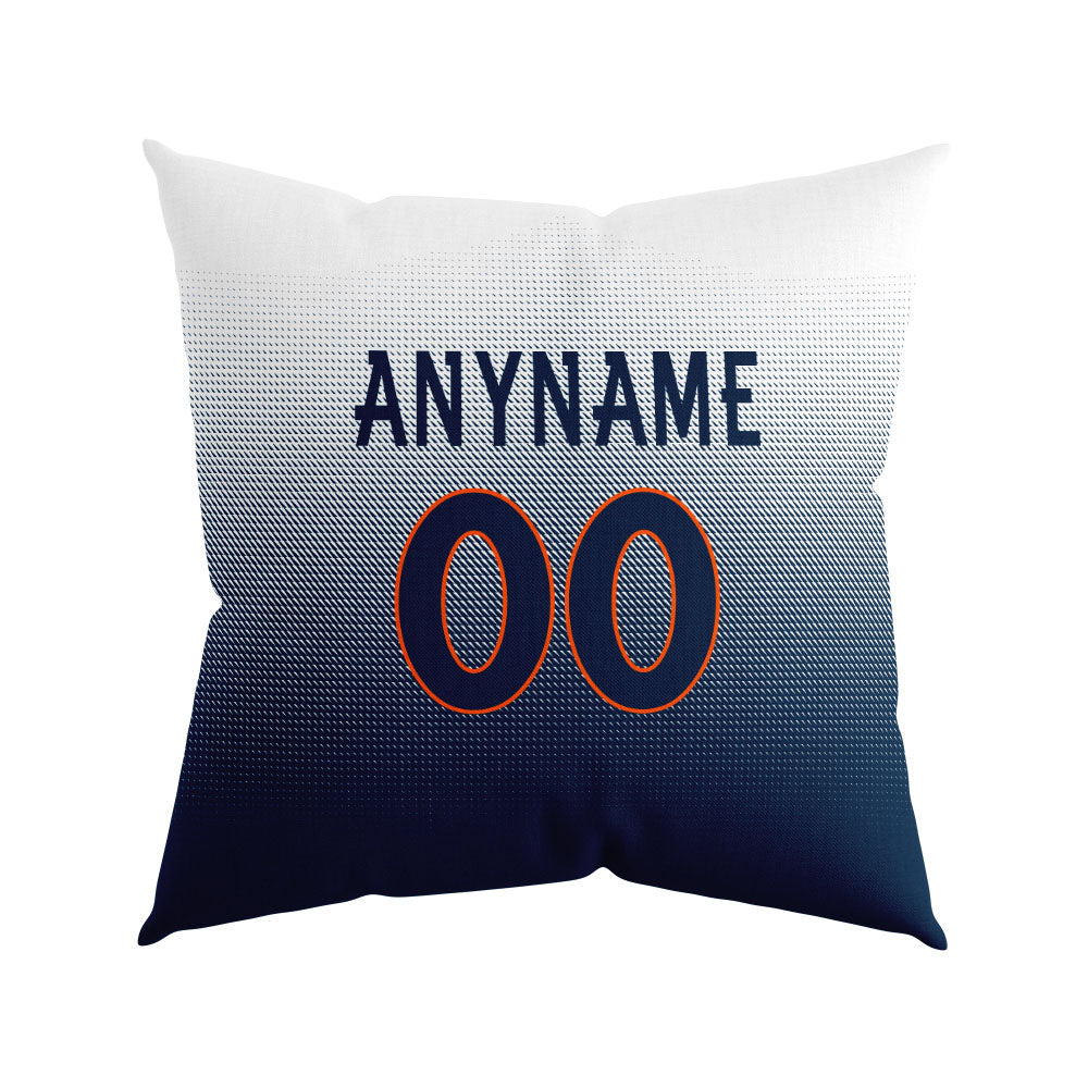 Custom Football Throw Pillow for Men Women Boy Gift Printed Your Personalized Name Number Navy&Orange&White enthsush