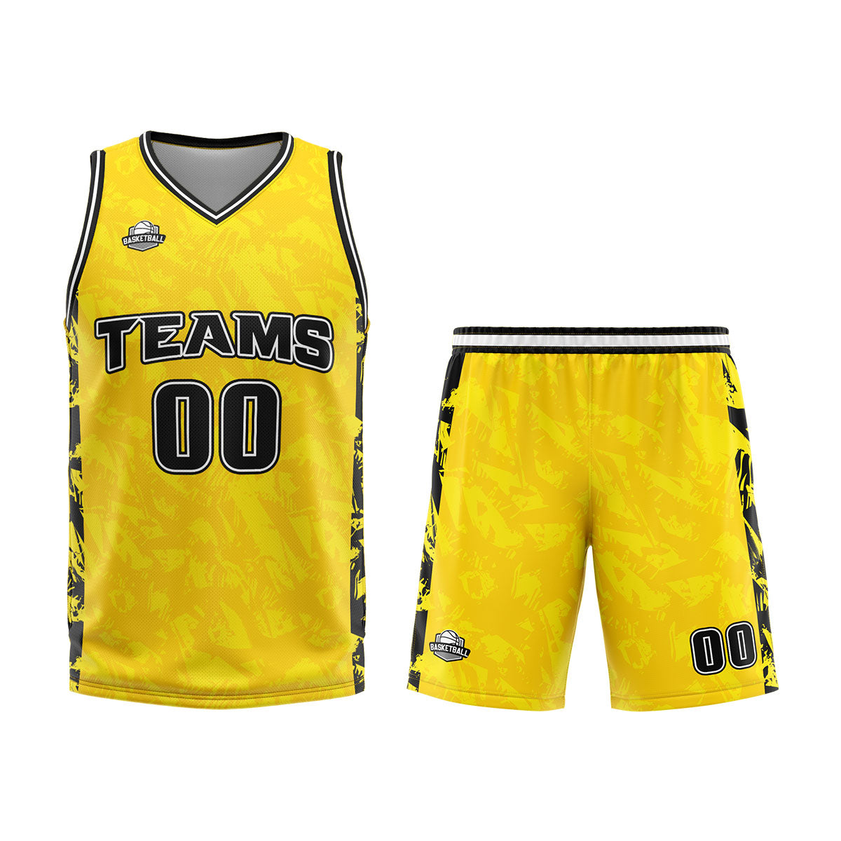 Custom Yellow Basketball Jersey Uniform Suit Printed Your Logo Name Number enthsush
