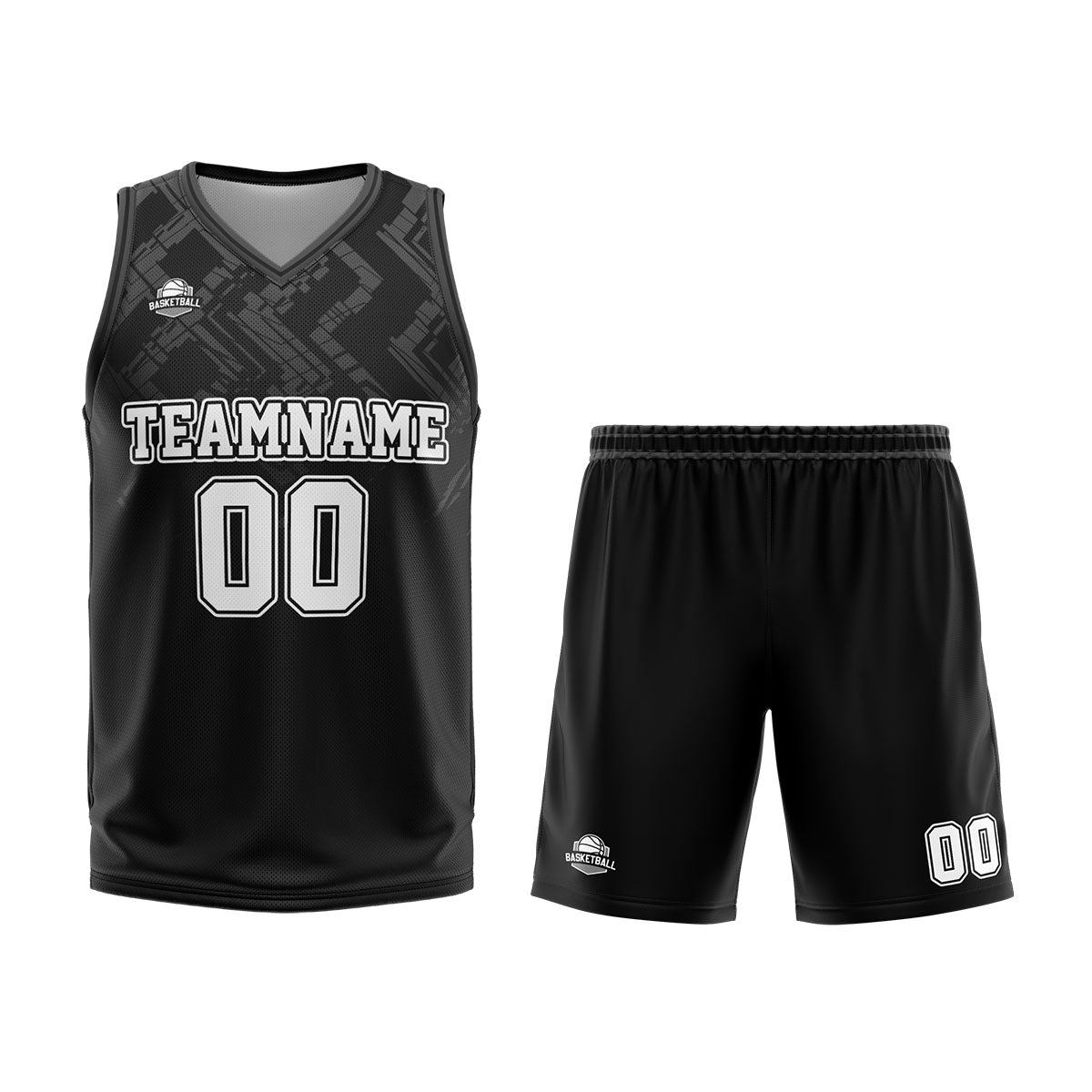 Custom Black Grey Basketball Jersey Uniform Suit Printed Your Logo Name Number enthsush