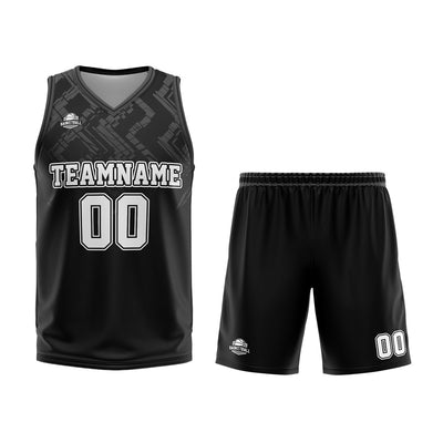 Custom Black Grey Basketball Jersey Uniform Suit Printed Your Logo Name Number enthsush