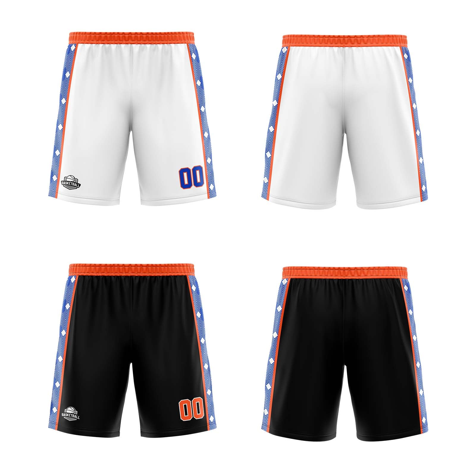 Custom Royal Orange Reversible Basketball Suit for Adults and Kids Personalized Jersey enthsush