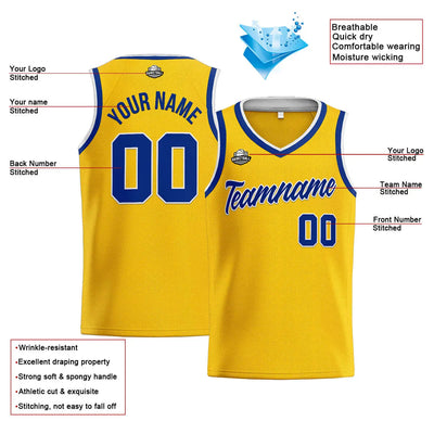 Custom Stitched Basketball Jersey for Men, Women  And Kids Yellow-Royal enthsush