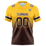 Custom Yellow&Brown Gradient Football Jersey Personalized Football Shirts for Men Women  Printed Team Name Number Logo