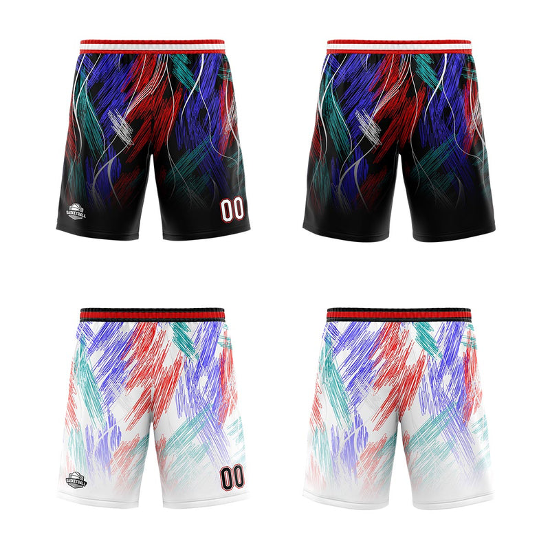 Custom Black Red Reversible Basketball Suit for Adults and Kids Personalized Jersey