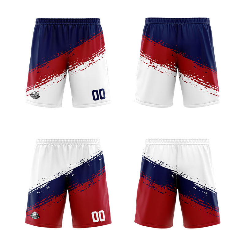 Custom Reversible Basketball Suit for Adults and Kids Personalized Jersey Navy-Red-White