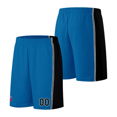 Custom basketball jersey shorts for men and women. Embroidered and printed name, number and logo Blue&Black enthsush