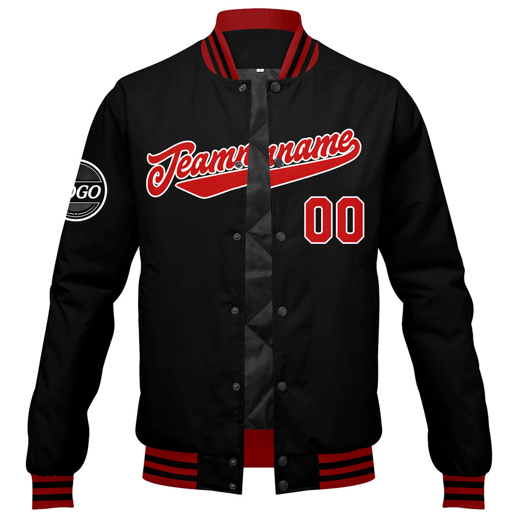 Custom Varsity Jacket Letterman jacket for Men, Women and Youth Red Black enthsush
