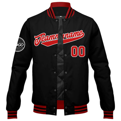 Custom Varsity Jacket Letterman jacket for Men, Women and Youth Red Black enthsush