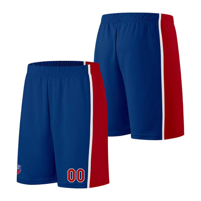 Custom basketball jersey shorts for men and women. Embroidered and printed name, number and logo Blue enthsush