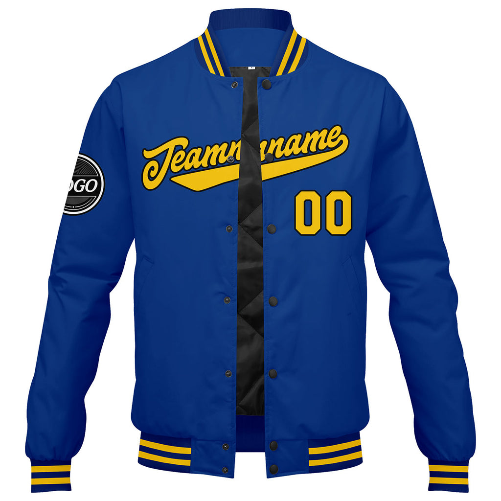 Custom Varsity Jacket Letterman jacket for Men, Women and Youth Royal Yellow enthsush