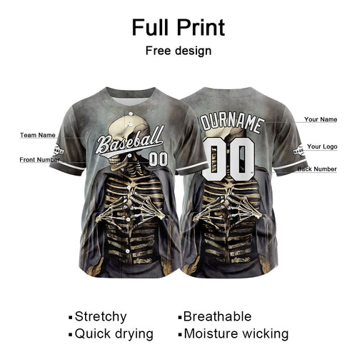 Custom Baseball Jersey Personalized Baseball Shirt for Men Women Kids Youth Teams Stitched and Print Gray&Green enthsush