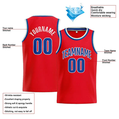 Custom Stitched Basketball Jersey for Men, Women And Kids Red-Royal-White enthsush