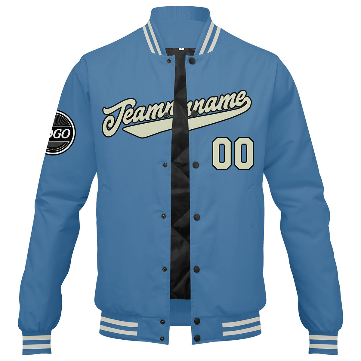 Custom Varsity Jacket Letterman jacket for Men, Women and Youth Light Blue Cream enthsush