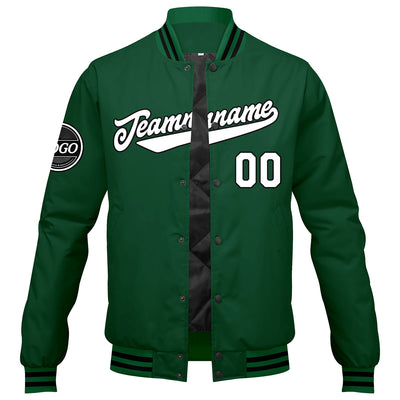 Custom Varsity Jacket Letterman jacket for Men, Women and Youth Green Black White enthsush