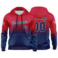 Custom Gradient Hoodie For Man Woman Girl Boy Print Your Logo Name Number Red Navy enthsush