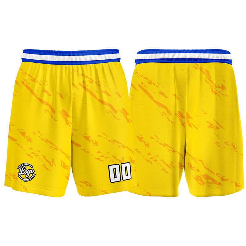 Custom Yellow Blue Basketball Jersey Uniform Suit Printed Your Logo Name Number
