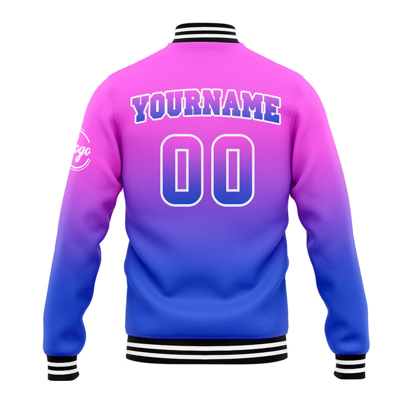 Custom Gradient Varsity Jacket Letterman jacket for Men, Women and Youth Pink&Blue