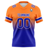 Custom Orange&Royal Gradient Football Jersey Personalized Football Shirts for Men Women  Printed Team Name Number Logo