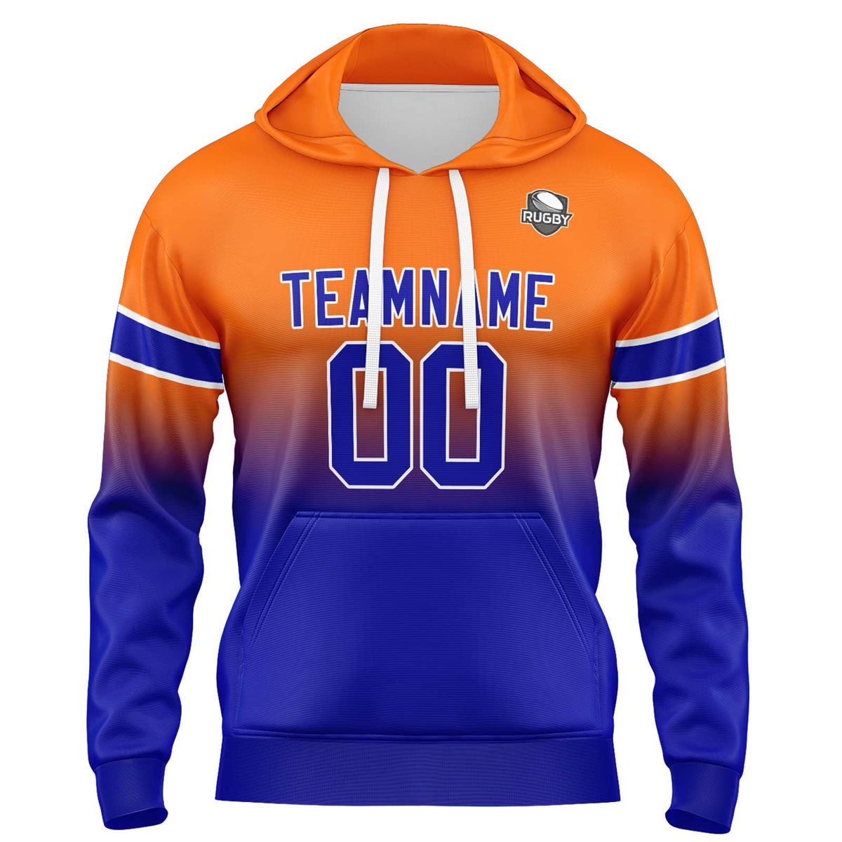 Custom Gradient Sweatshirt Hoodie For Man Woman Girl Boy Print Your Logo Name Number Orange&Royal enthsush