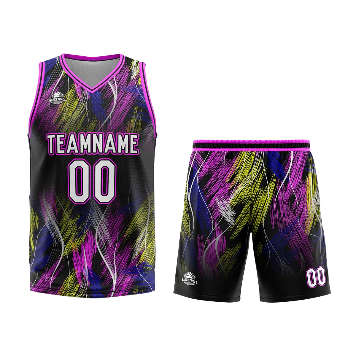 Custom Black Pink Basketball Jersey Uniform Suit Printed Your Logo Name Number enthsush