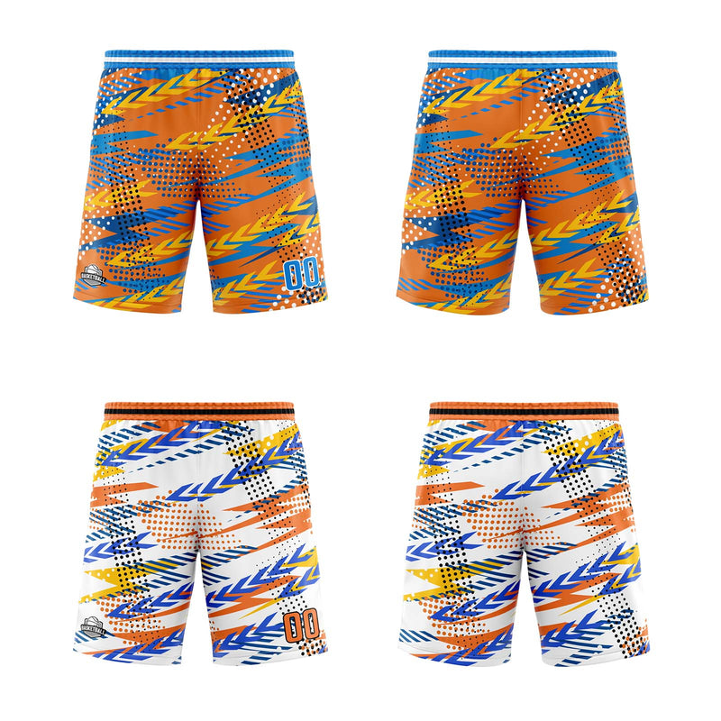 Custom Orange Blue Reversible Basketball Suit for Adults and Kids Personalized Jersey