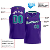 Custom Stitched Basketball Jersey for Men, Women  And Kids Purple-Teal