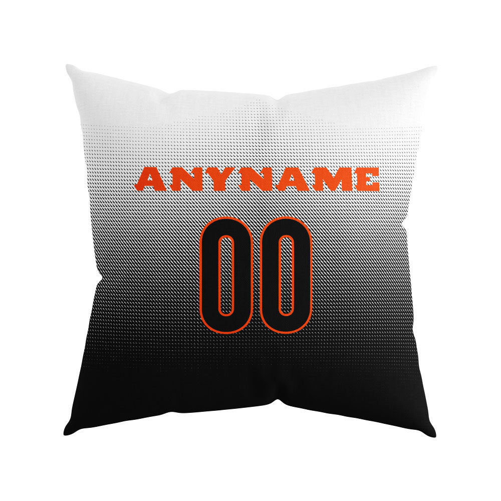 Custom Football Throw Pillow for Men Women Boy Gift Printed Your Personalized Name Number Orange&Black&White enthsush