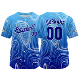 Custom Full Print Design Authentic Baseball Jersey blue