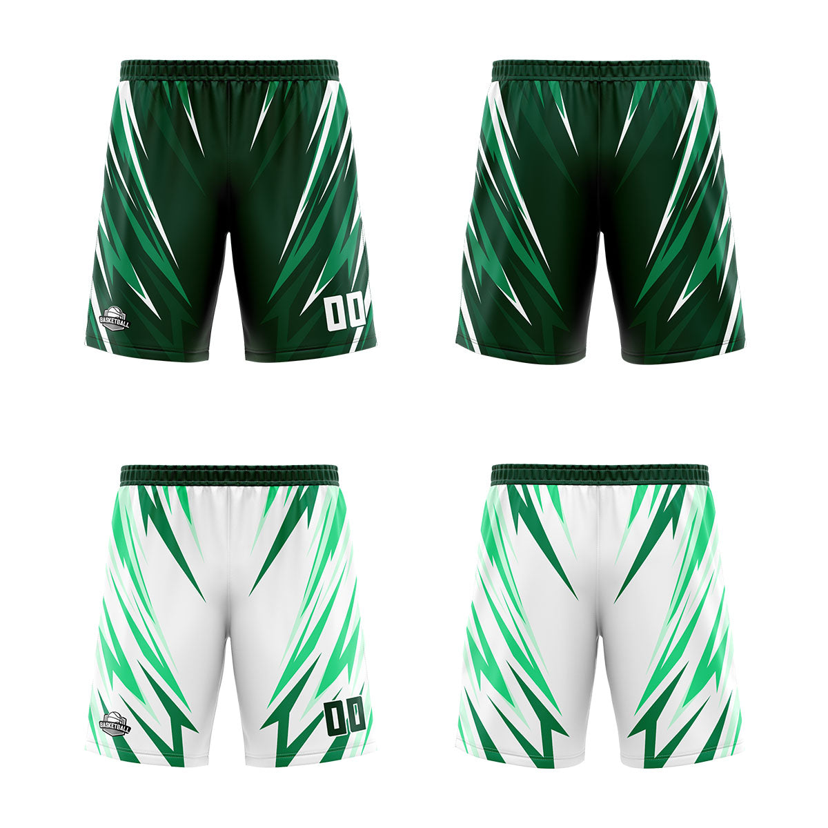Custom Drak Green Reversible Basketball Suit for Adults and Kids Personalized Jersey enthsush